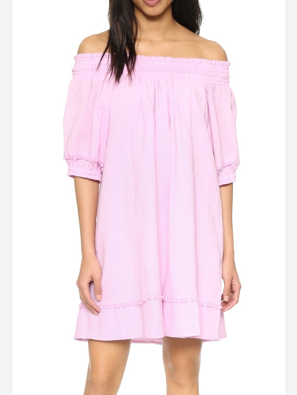 Apiece Apart Felina Off Shoulder Pink Short Sleeve Swing Mini Dress Size 4
